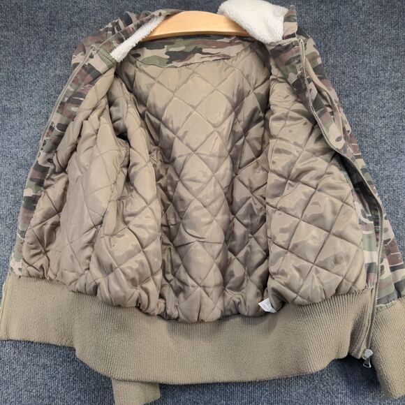 Disney Men's Full Zip Quilted Lined Hooded Jacket Camouflage M Mickey - Picture 5 of 13